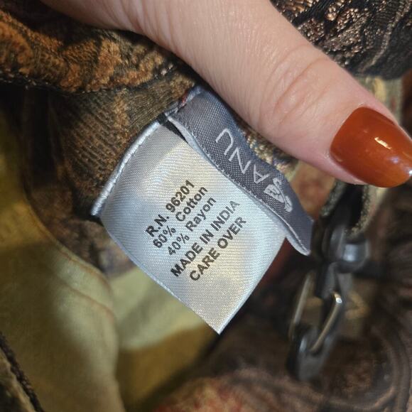 Anu Tote Paisley Boho Bag‎ Magnet Patchwork Tapestry Market Shopping Upcycled - Picture 7 of 10